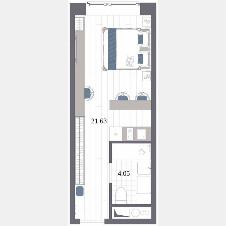 Апартаменты-студия, 25,7 м², 4/14 эт.