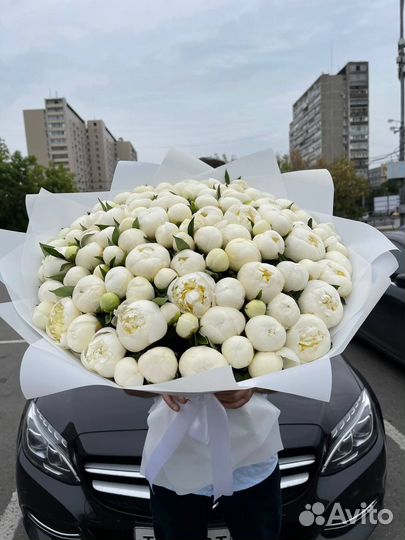 Белые пионы букет доставка цветов