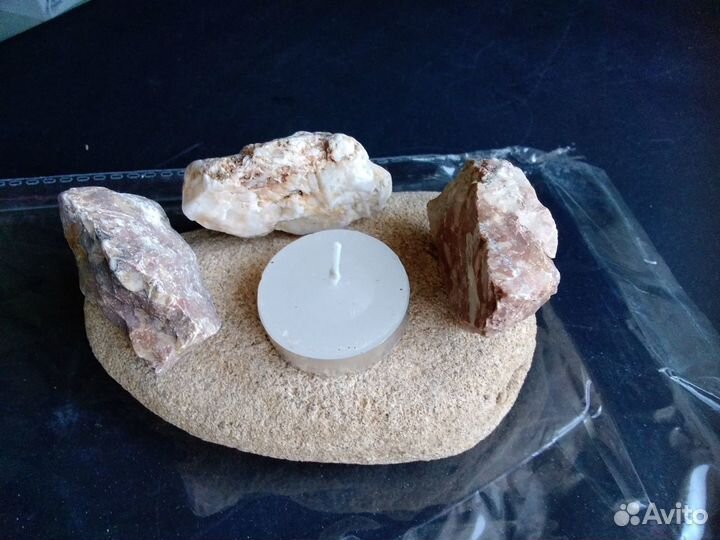 Подсвечник натуральный камень