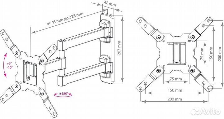 Кронштейн для тв galactic-12 15