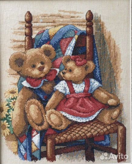 Катрина Вышивка «Мишки на одеяле» 35x45 Dimensions
