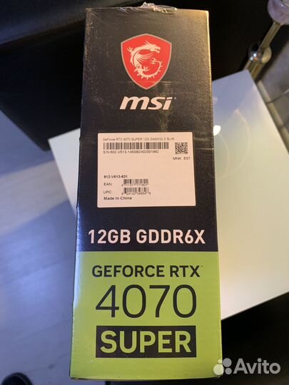 MSI Gaming RTX 4070 Super 12G Gaming X Slim