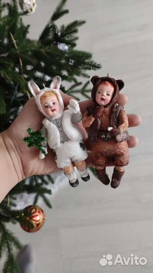 Ватные елочные игрушки