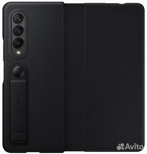 Оригинал Кожа Чехол для Samsung Z Fold 3 (Black)