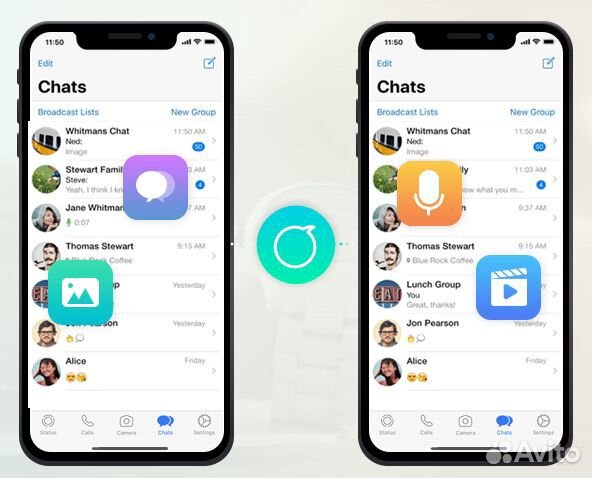 Программы WhatsApp, Viber Transfer (Android, iOS)
