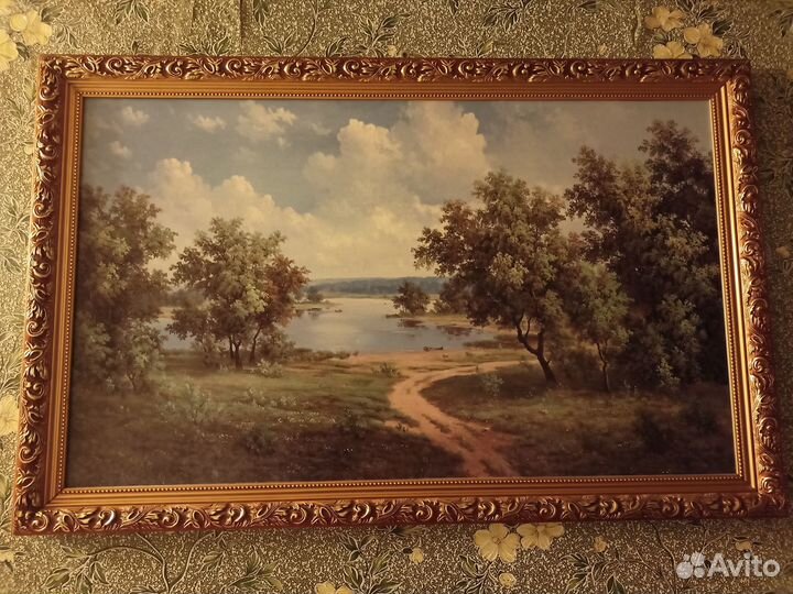 Картина Дорога к озеру, летний пейзаж