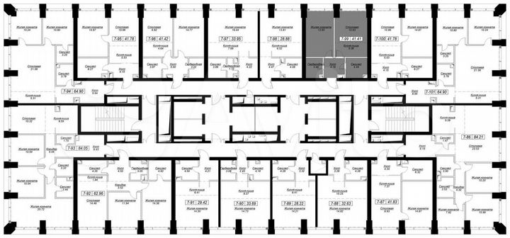 1-к. квартира, 42 м², 7/55 эт.