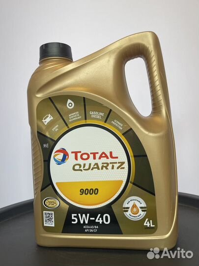 Масло моторное Total quartz 9000 5w 40 4л