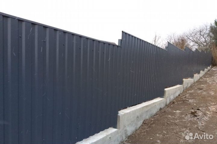 Забор из профнастила за 1 день под ключ