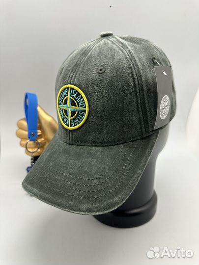 Кепка джинсовая Stone Island. Бейсболка мужская