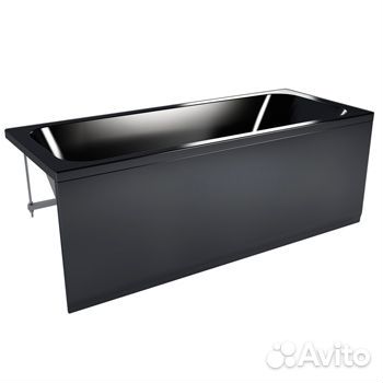 Ванна акриловая 'Strict black' 1500х700 с каркасом