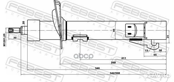 Амортизатор передний комплект GAS.twin tube ford