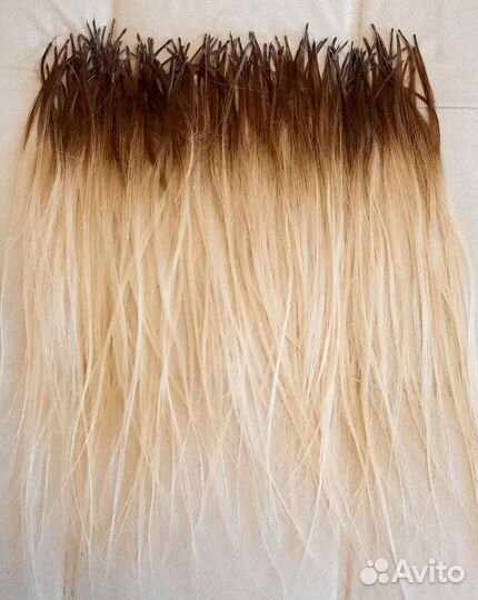 Волосы для наращивания натуральные 50 см омбре