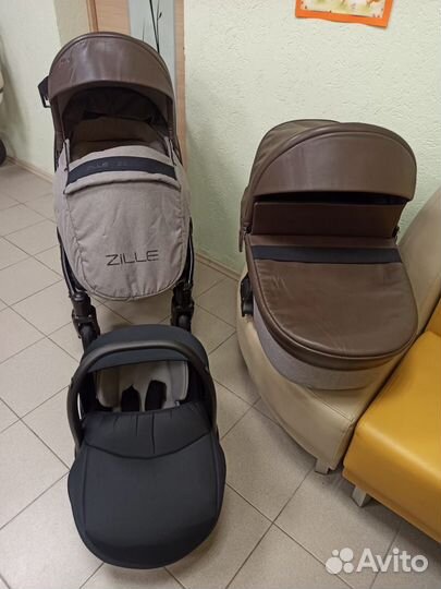 Премиум коляска Zille by Tutis 3 в 1. Экокожа