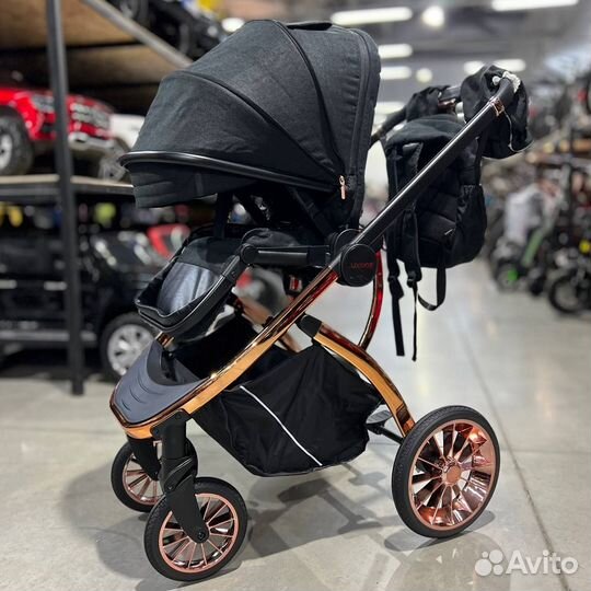 Коляска модульная Luxmom 770 2 в 1, черный цвет