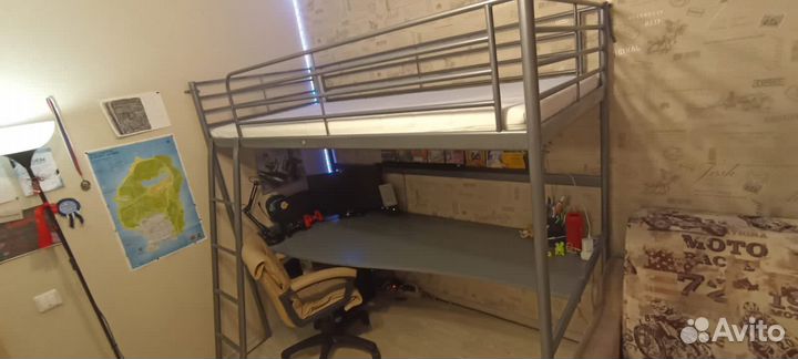 Кровать- чердак двухьярусная IKEA