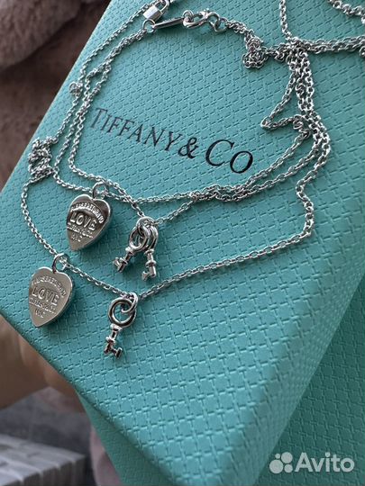 Серьги и колье Tiffany тиффани серебро