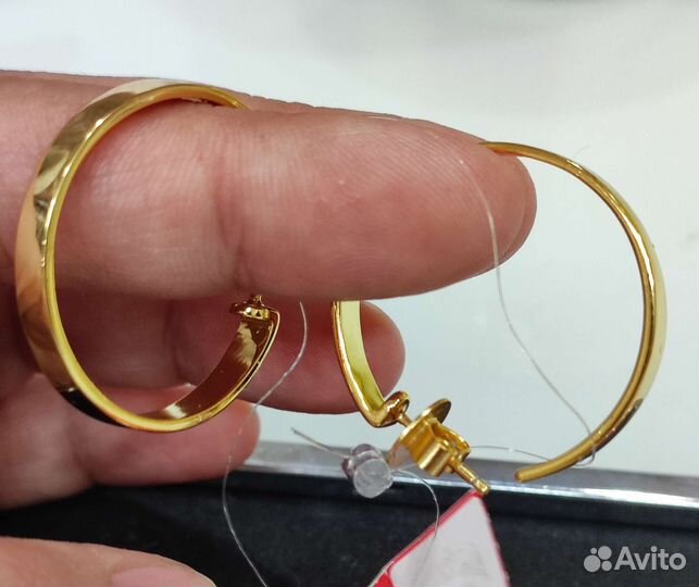Серьги серебряные 925 позолоченные