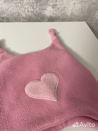 Флисовая шапка для девочки розовая