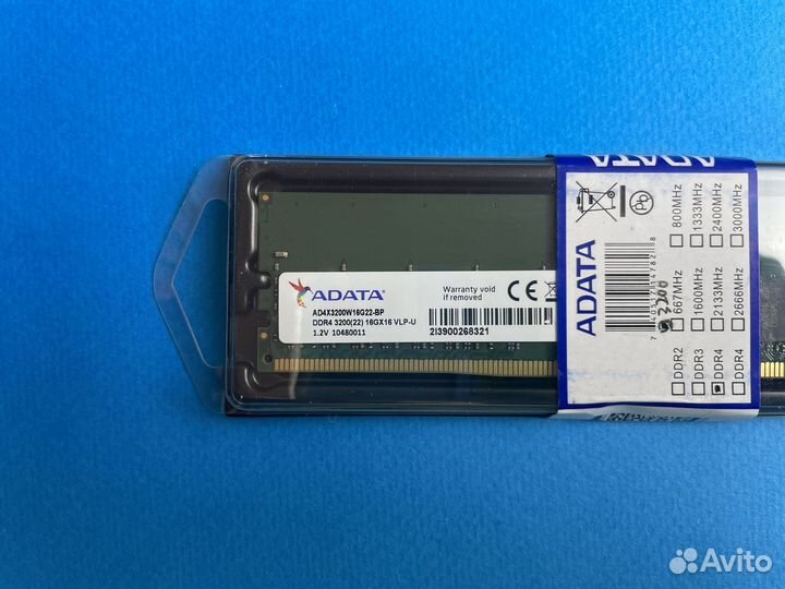 DDR4 16GB 3200 Mhz adata dimm 1.2V Новая для пк