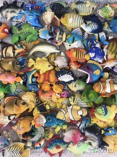 Коллекция магнитов-рыбок 100 штук