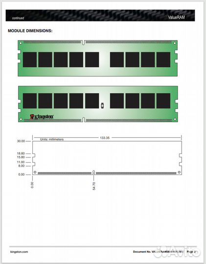 Оперативная память kingston DDR3 2gb KVR1066D3N7/2