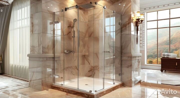 Стеклянные душевые перегородки