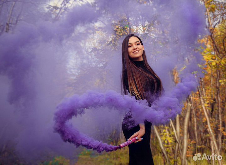 Цветной дым, цветные дымовые шашки для фото