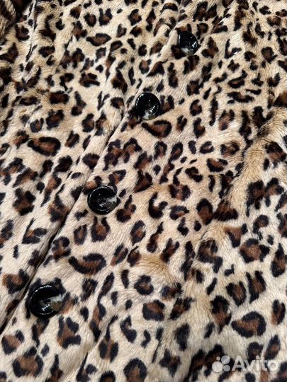 Леопардовая шуба 44 размера
