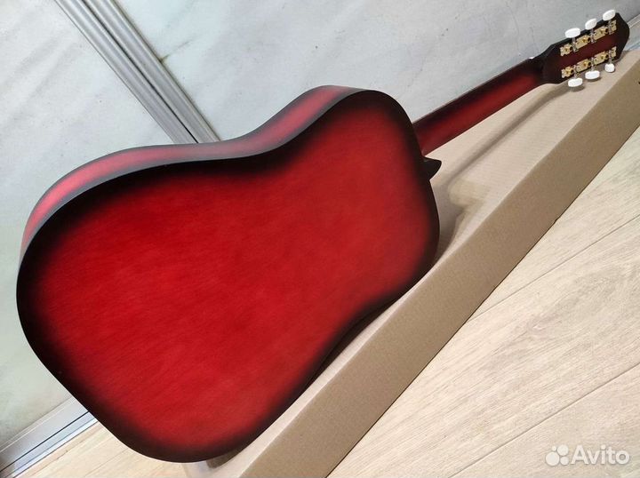 Гитара новая акустическая широкий гриф