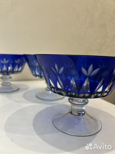 Конфетница синего и красного цвета СССР