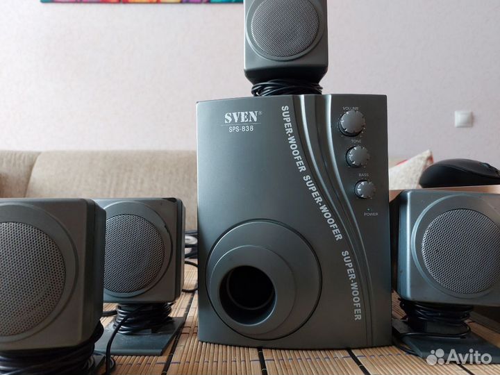 Акустика 4.1 / сабвуфер + колонки sven SPS-838