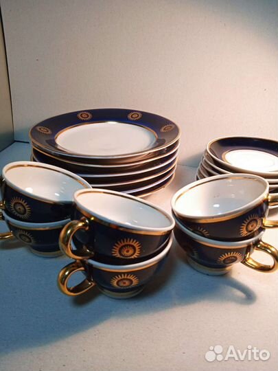 Сервизы кофейный,чайный кобальт СССР