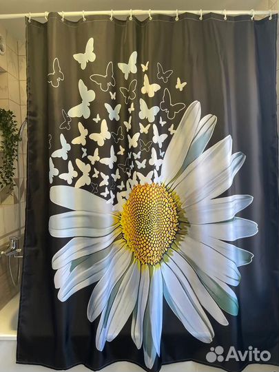 Штора для ванной на люверсах