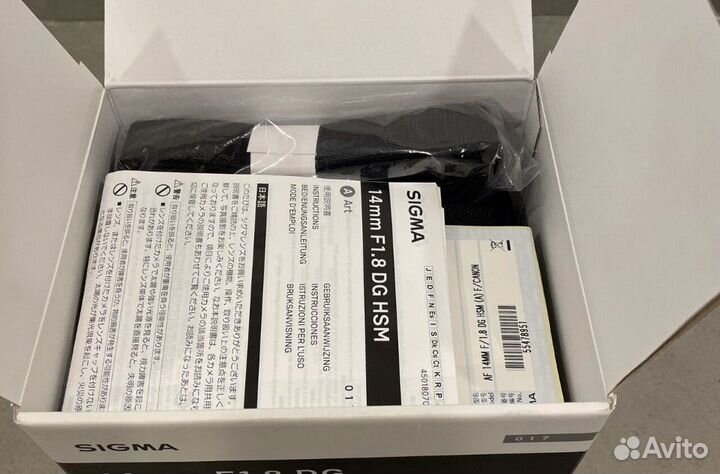Sigma AF 14 f/1.8 DG HSM Art Nikon F, Новый