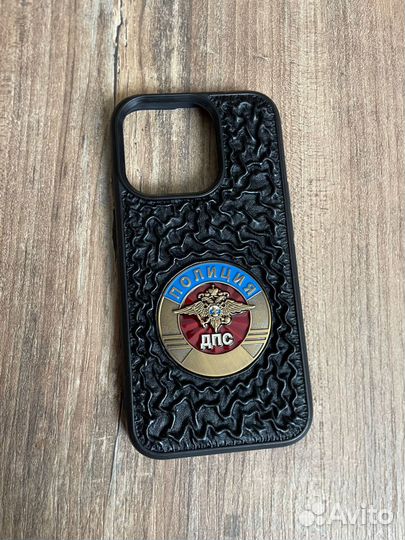 Чехол Apple iPhone 15 - полиция дпс, кожа жатка