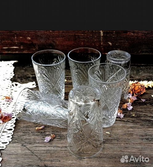 Стаканы большие хрусталь винтаж