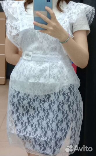 Белый школьный фартук