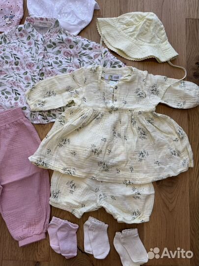 Комлект для девочки 80 размер муслин лето