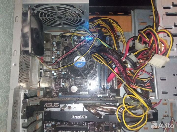 Комплект материнская, проц, видео, и бп