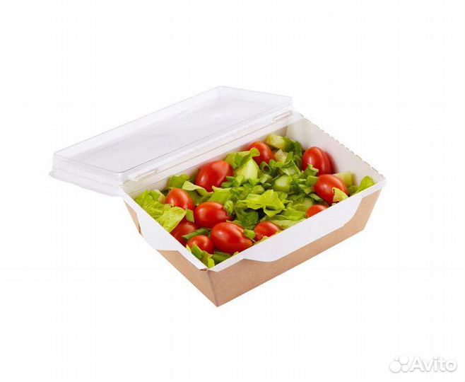 Бумажный контейнер для салата и горячих блюд