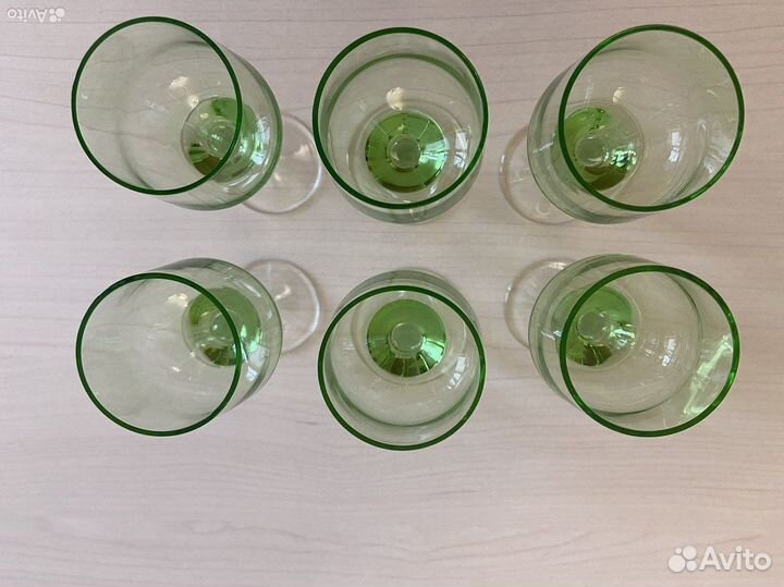 Вазы и фужеры СССР зеленое стекло