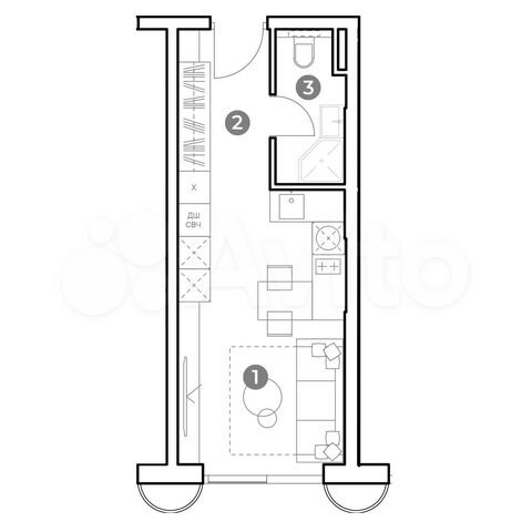 Апартаменты-студия, 24 м², 24/29 эт.