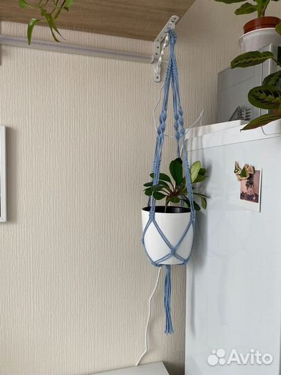 Подвесное кашпо, подвес макраме, плетеное кашпо