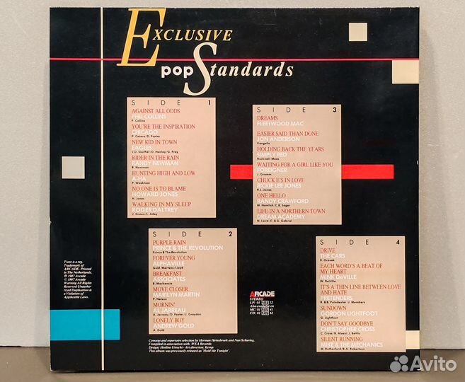 Сборник - Exclusive Pop Standards, 2 LP, 1987