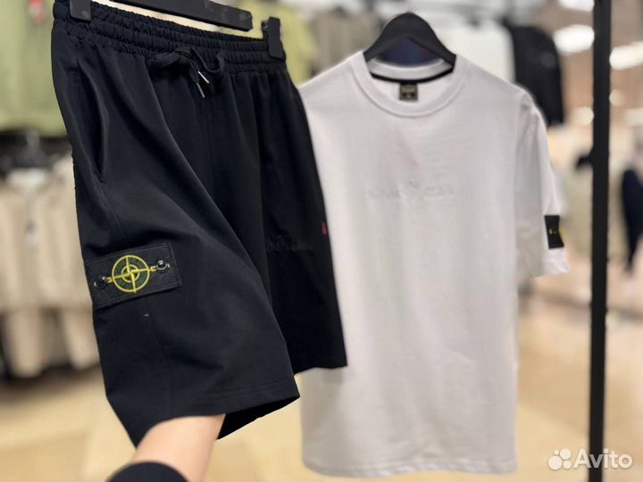 Мужской костюм Шорты + Футболка Stone Island