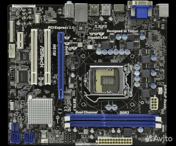 Материнка Asrock (H61) LGA 1155