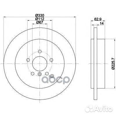 Диск тормозной задний 'MDC2066 Mintex