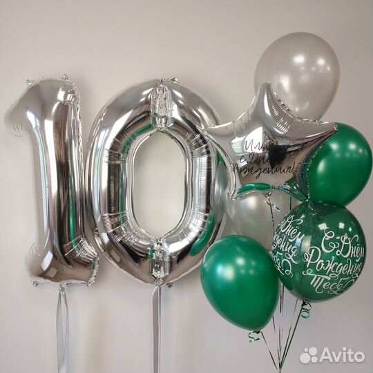 Воздушные шары в зеленых оттенках