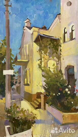 Картина. Вечерний пейзаж маслом